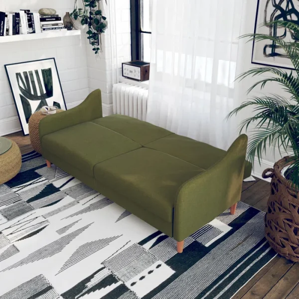 Aria 77" Round Arm Convertible Sofa - Image 2